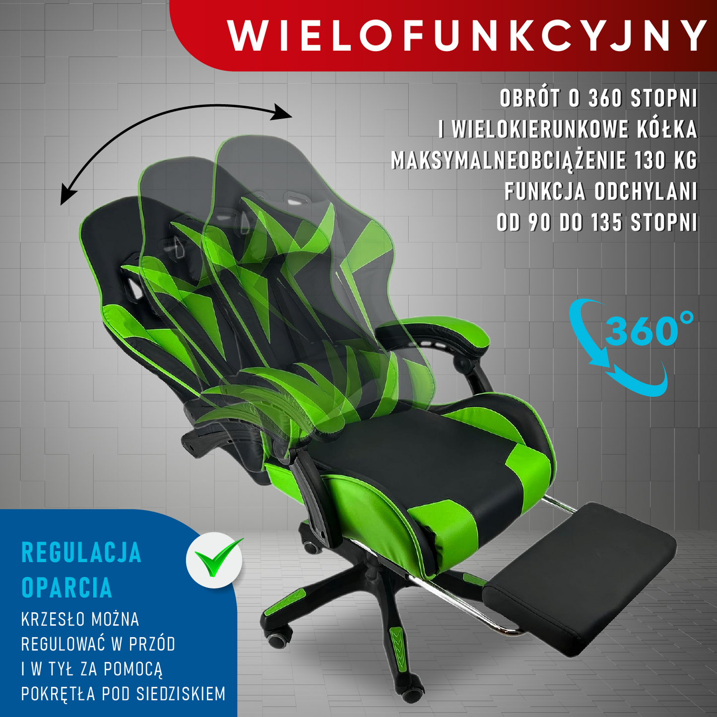 Fotel Gamingowy Walden (Zielony)