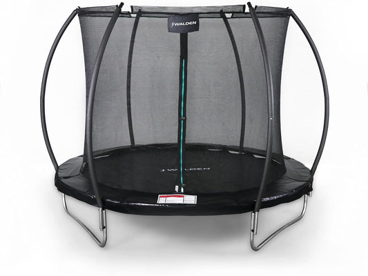 Trampolina zewnętrzna, trampolina ogrodowa Certyfikowana trampolina z ogrodzeniem zabezpieczającym i wyściełanymi słupkami dla dzieci, fitness wewnątrz i na zewnątrz